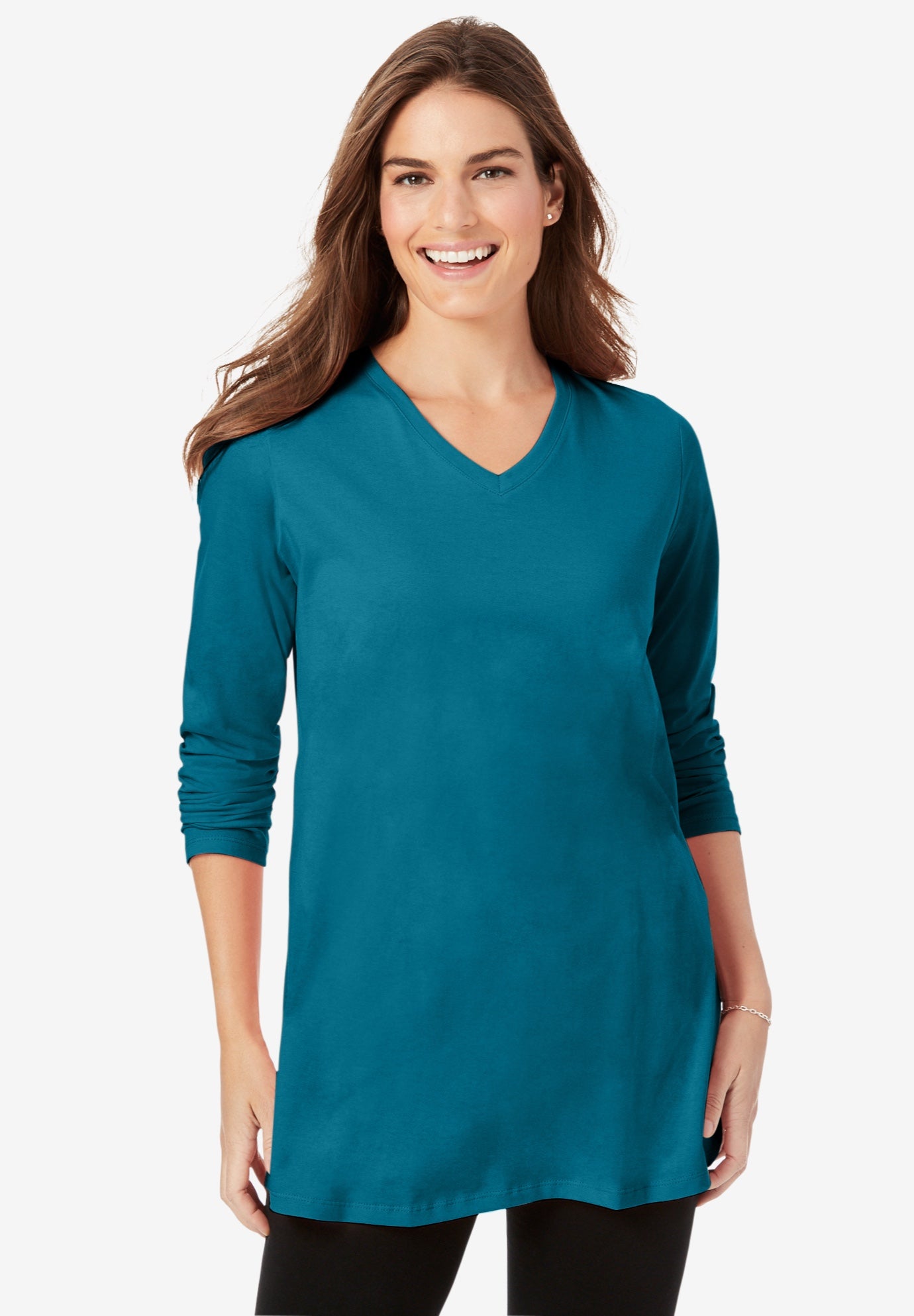 Perfect Long-Sleeve V-Neck Tunic image number 0