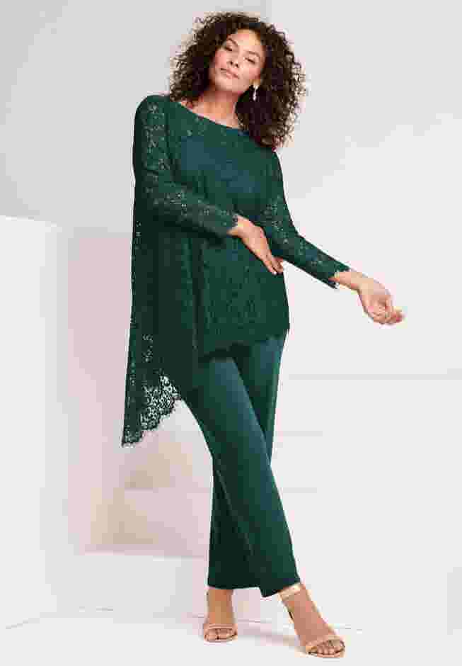 Asymmetrical Lace Pant Set image number 0