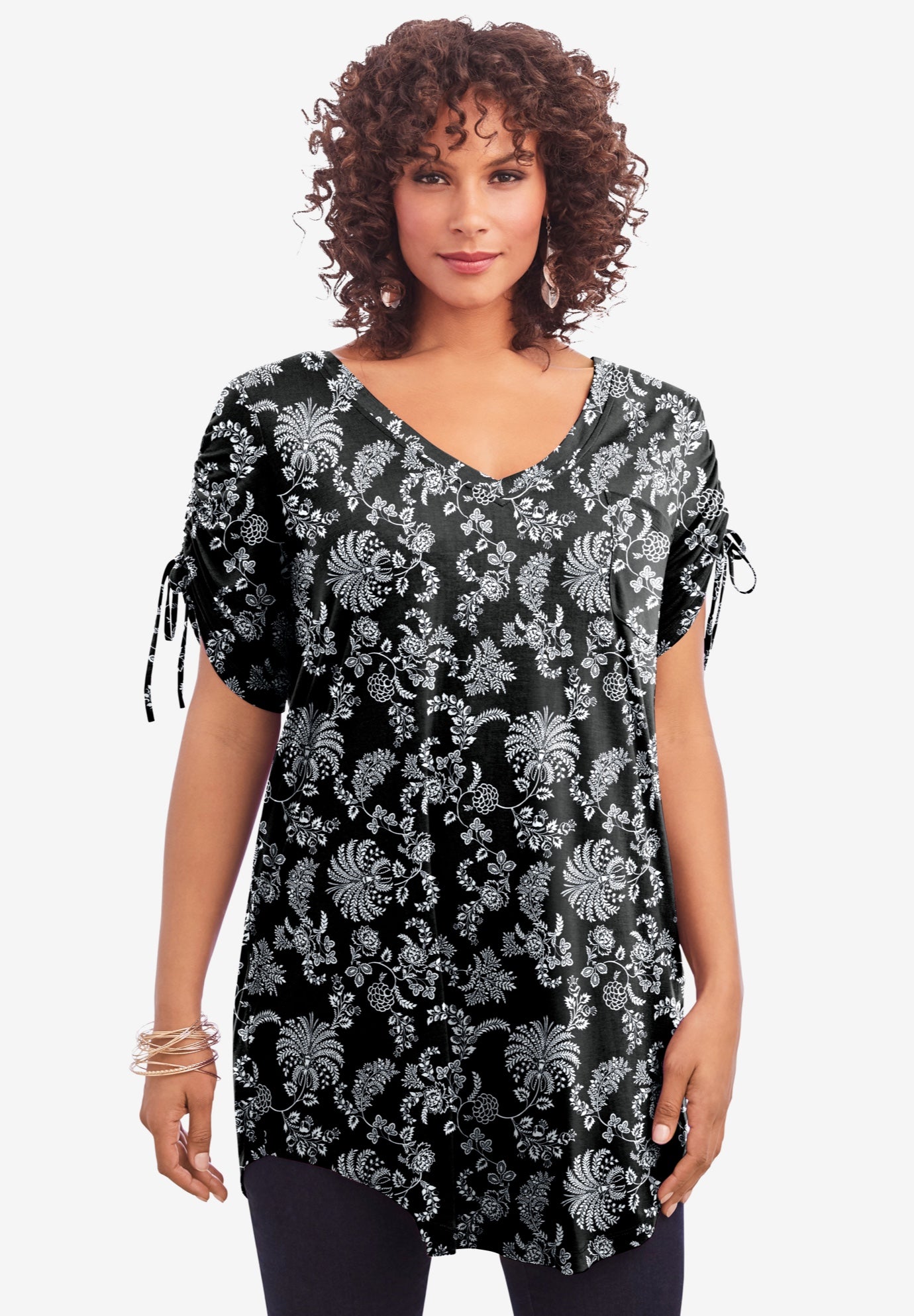 Ruched Sleeve Ultra Femme Tunic image number 0