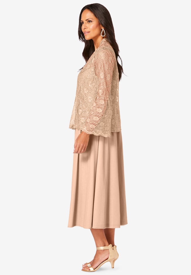 Glitter & Lace Jacket Dress Set image number 2