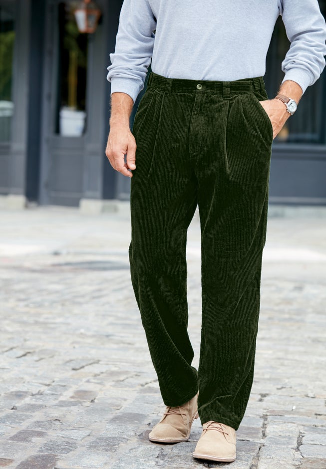 Expandable Waist Corduroy Pleat-Front Pants image number 2