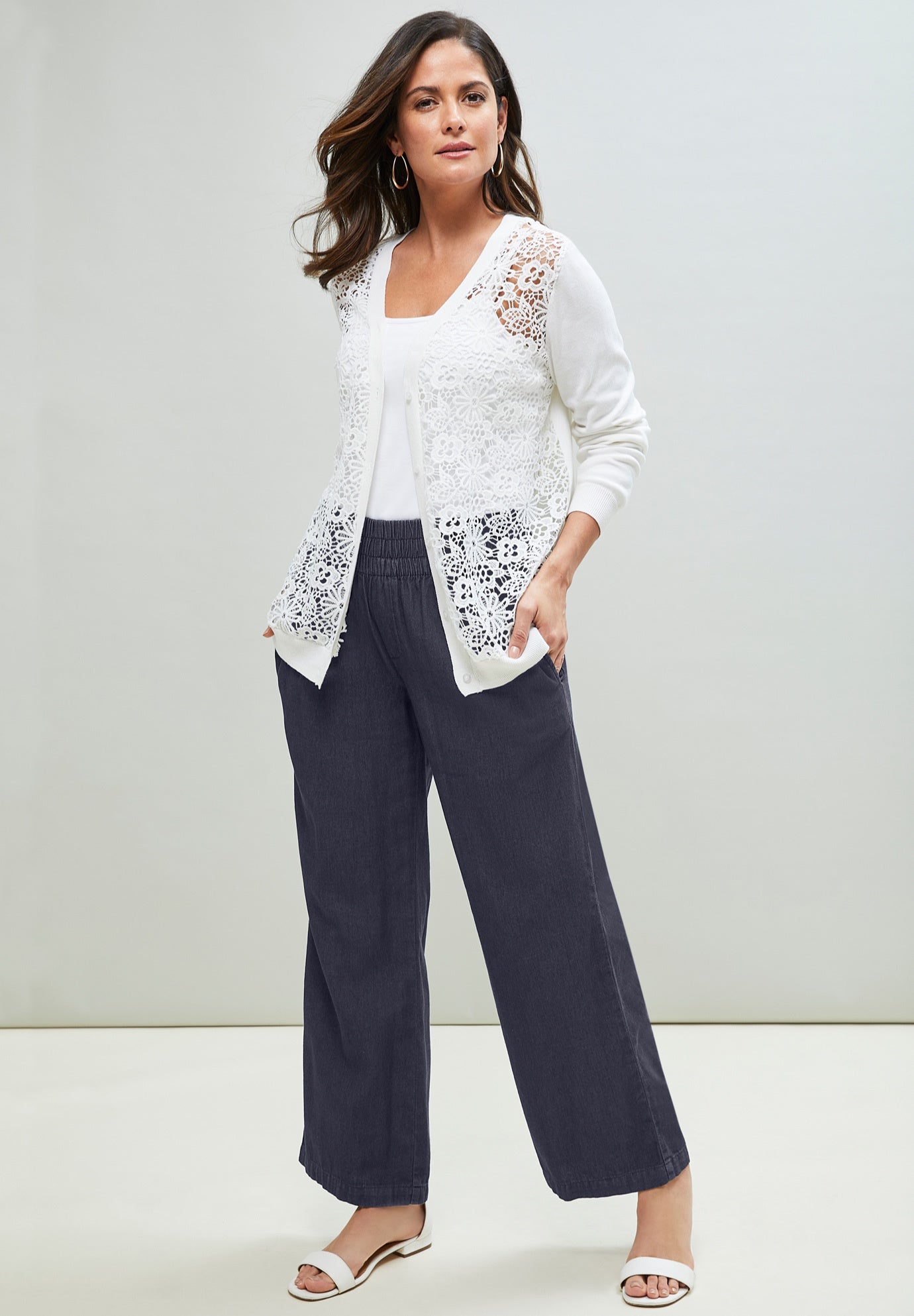 Chambray Wide Leg Pant image number 3