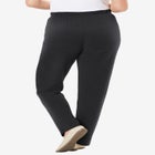 7-Day Knit Ribbed Straight-Leg Pull-On Pants image number null