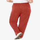 7-Day Knit Ribbed Straight-Leg Pull-On Pants image number null