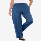 7-Day Knit Ribbed Straight-Leg Pull-On Pants image number null
