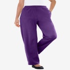 7-Day Knit Ribbed Straight-Leg Pull-On Pants image number null