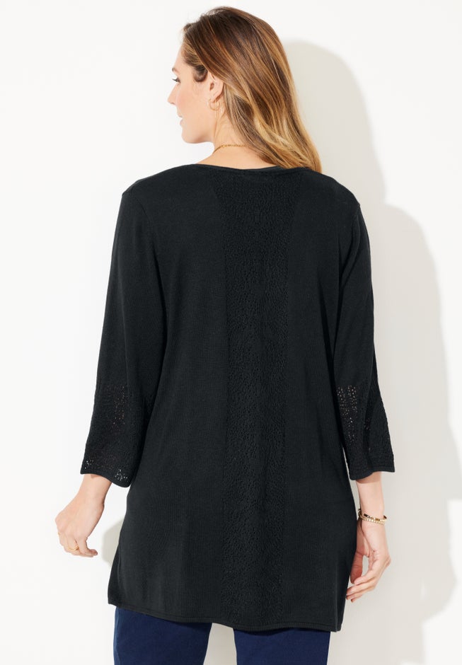 Pointelle Accented Cardigan image number 1