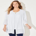 Pointelle Accented Cardigan image number null