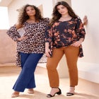 Plus Size Classic Stretch Wide Leg Jean image number null