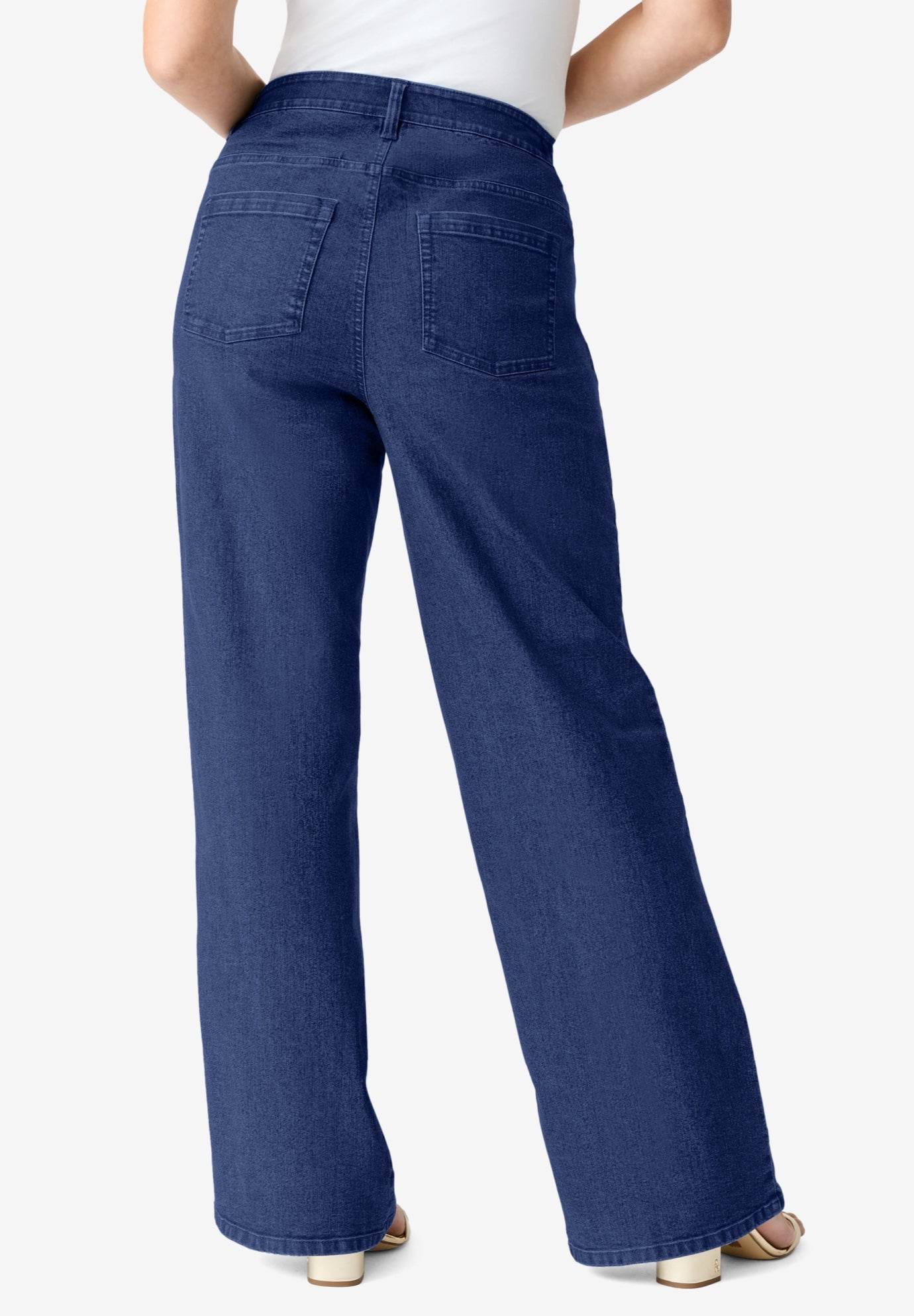 Plus Size Classic Stretch Wide Leg Jean image number 2