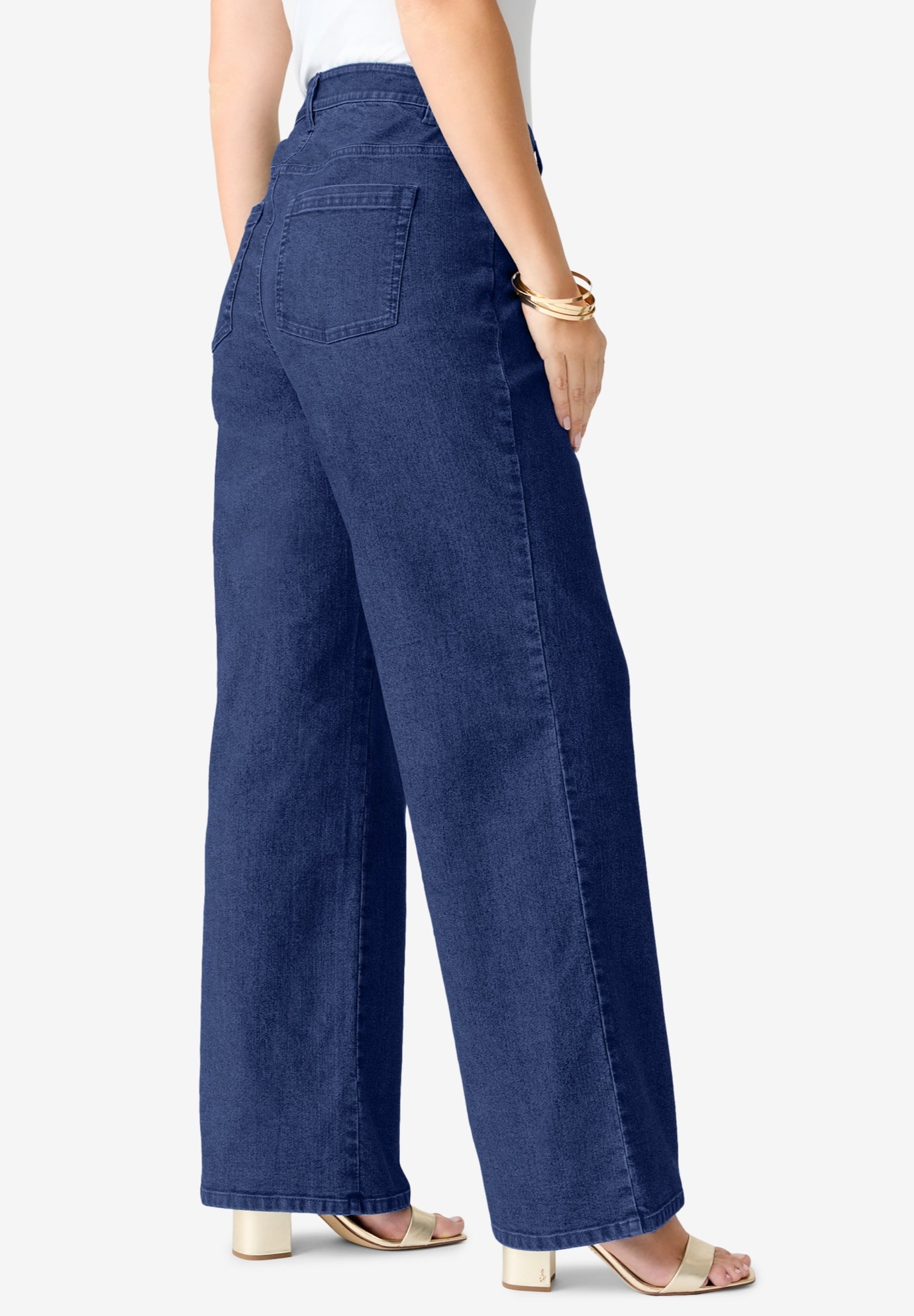 Plus Size Classic Stretch Wide Leg Jean image number 3