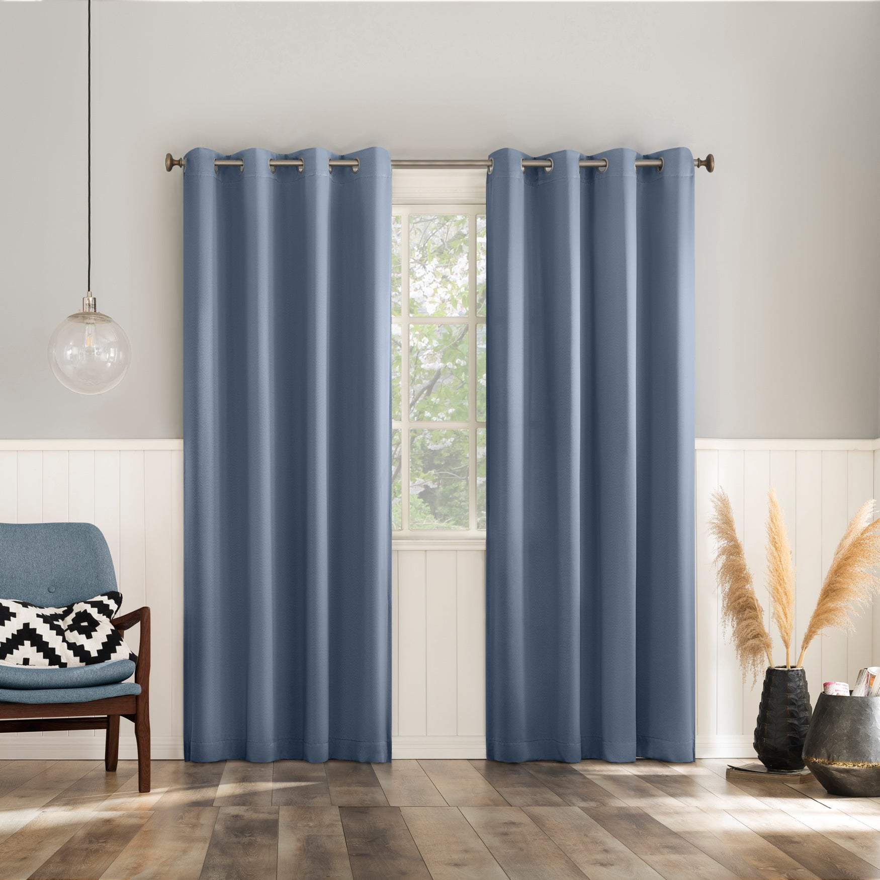 Sun Zero&trade; Brandon Magnetic Closure Grommet Curtain Panel, Set of 2 image number 0