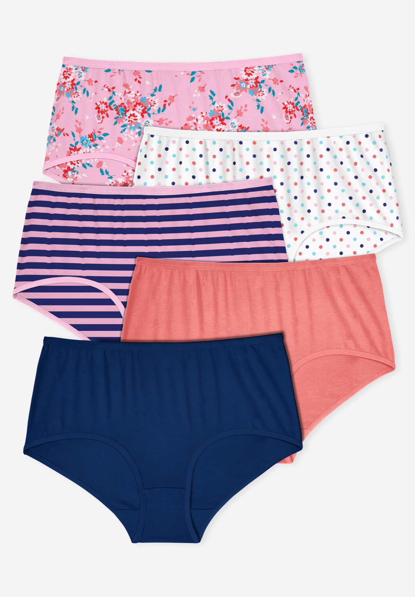 Full Coverage Stretch Cotton Brief 5-Pack image number 0