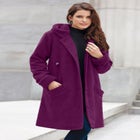 Plus Size Hooded Sherpa Fleece Coat image number null