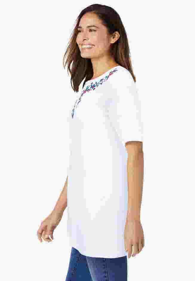 7-Day Embroidered Layered-Look Tunic image number 2
