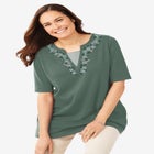 7-Day Embroidered Layered-Look Tunic image number null