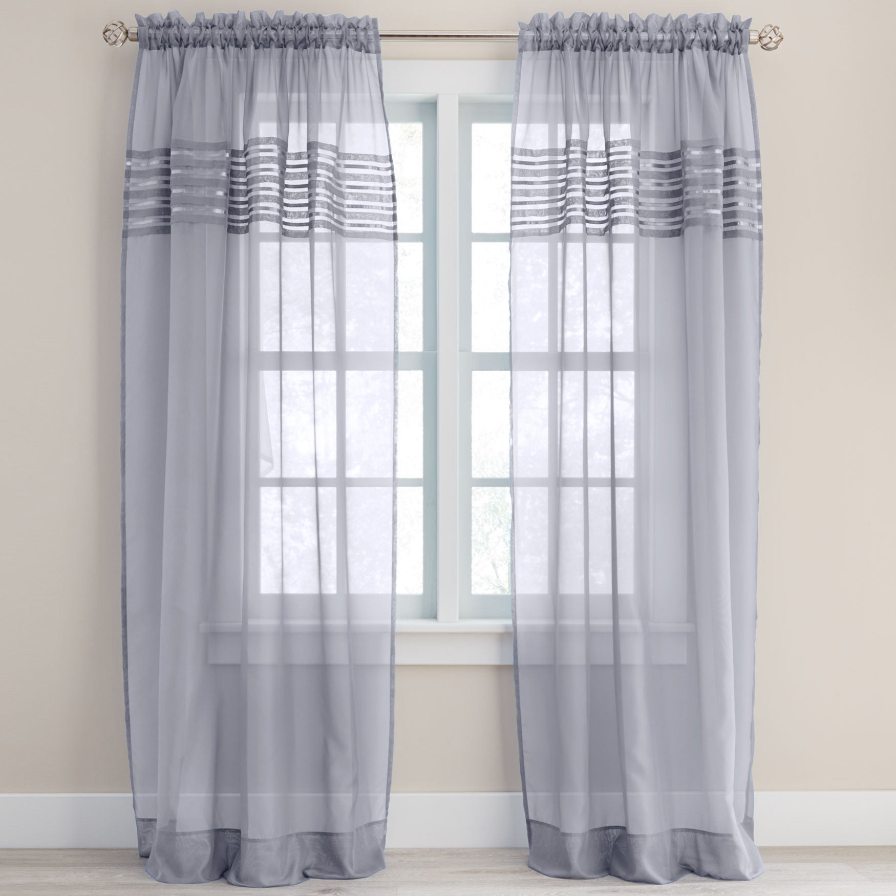 BH Studio Sheer Voile Pleated Rod-Pocket Panel image number 0