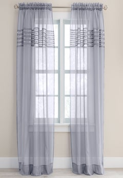 BH Studio Sheer Voile Pleated Rod-Pocket Panel