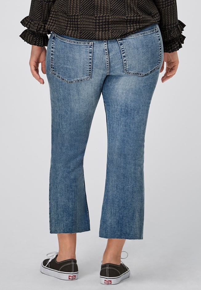 Mid-Rise Stretch Crop Bootcut Jeans image number 1