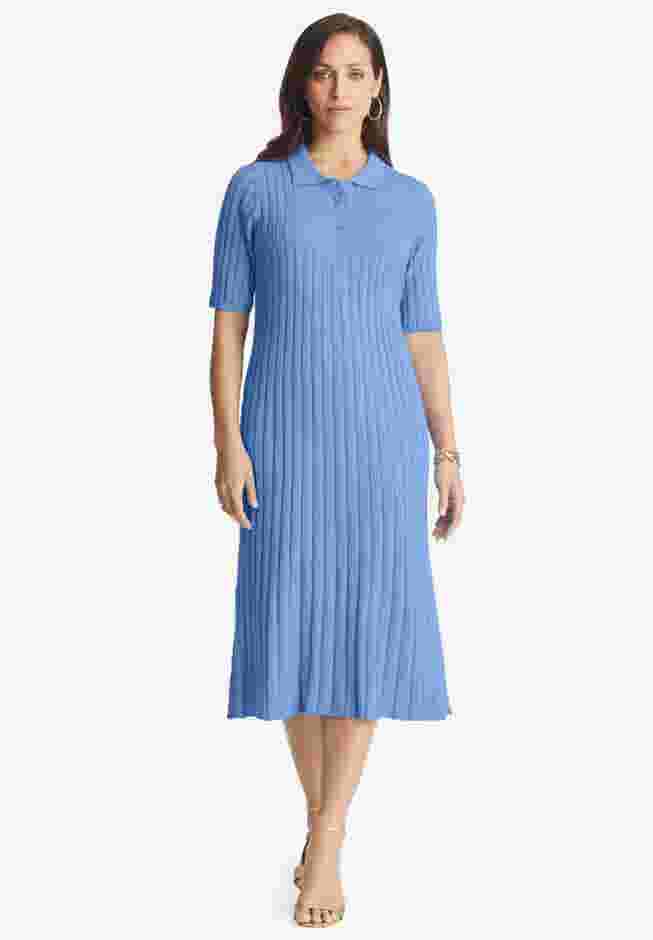 Ribbed Henley Dress image number 0