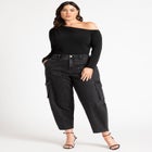 Ruched One Shoulder Tee With Thumbhole Sleeve image number null