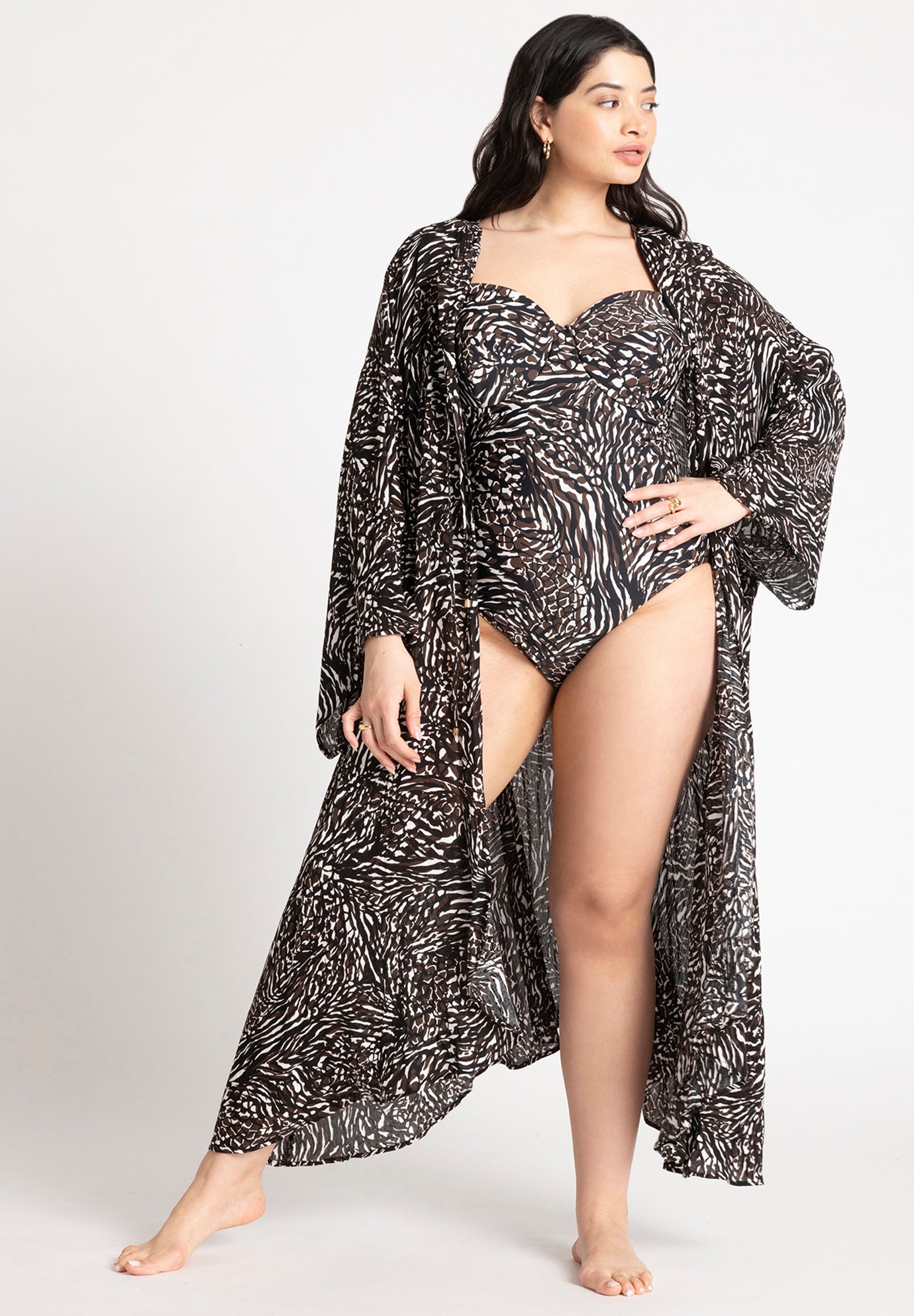 Selfbelt Front Cover Up Kaftan image number 3