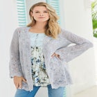 Bell Sleeve Pointelle Cardigan image number null