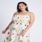 Shirred Bodice Ruffle Maxi Dress image number null