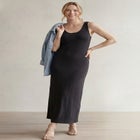 Cotton Spandex Scoop Neck Sleeveless A-Line Maxi Dress image number 1