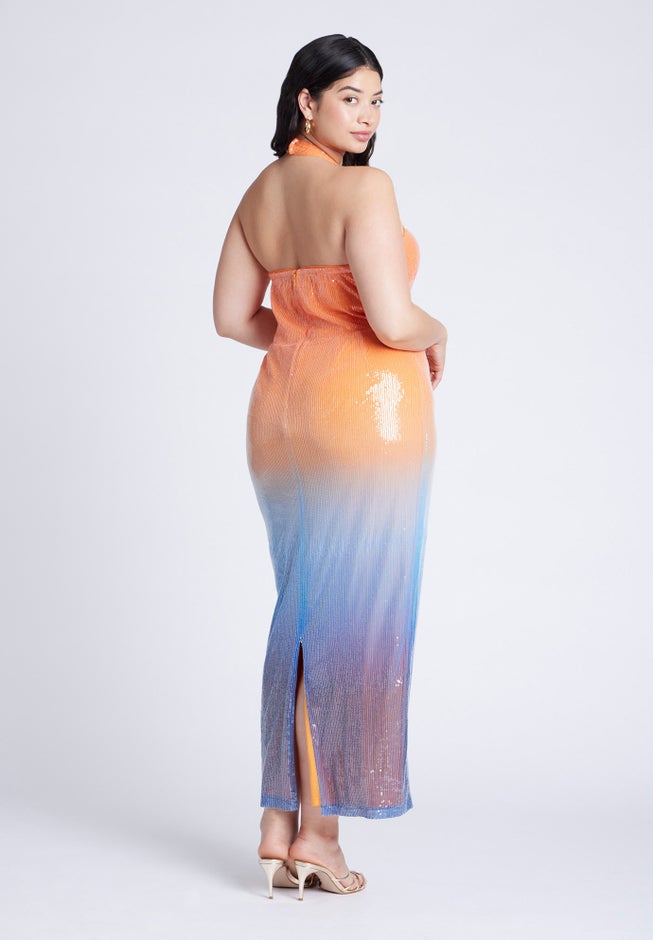 Ombre Star Sequin Dress image number null