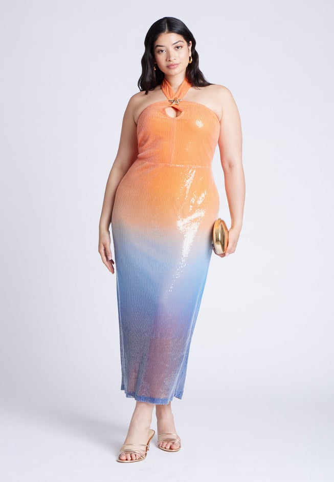 Ombre Star Sequin Dress image number null
