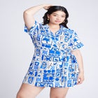 Printed Linen Mini Dress image number null