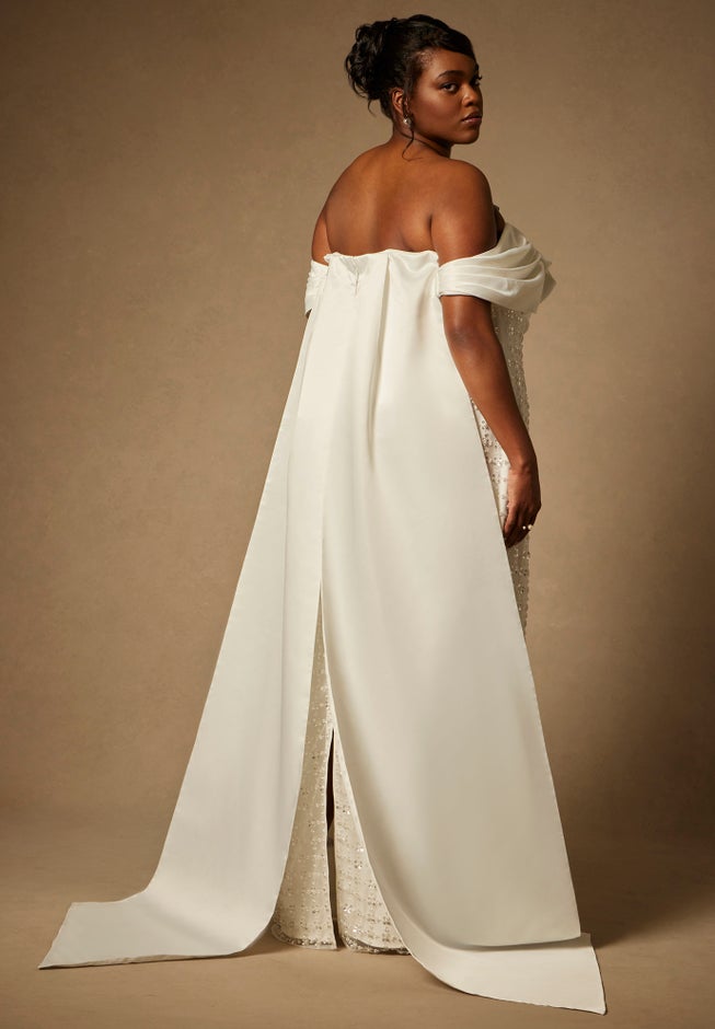 Bridal by ELOQUII Embellished Column Gown With Train image number null