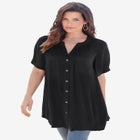Plus Size Angelina Tunic Top – Short Sleeve, Flowy Fit, Everyday Comfort image number null