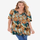 Plus Size Angelina Tunic Top &ndash; Short Sleeve, Flowy Fit, Everyday Comfort image number null