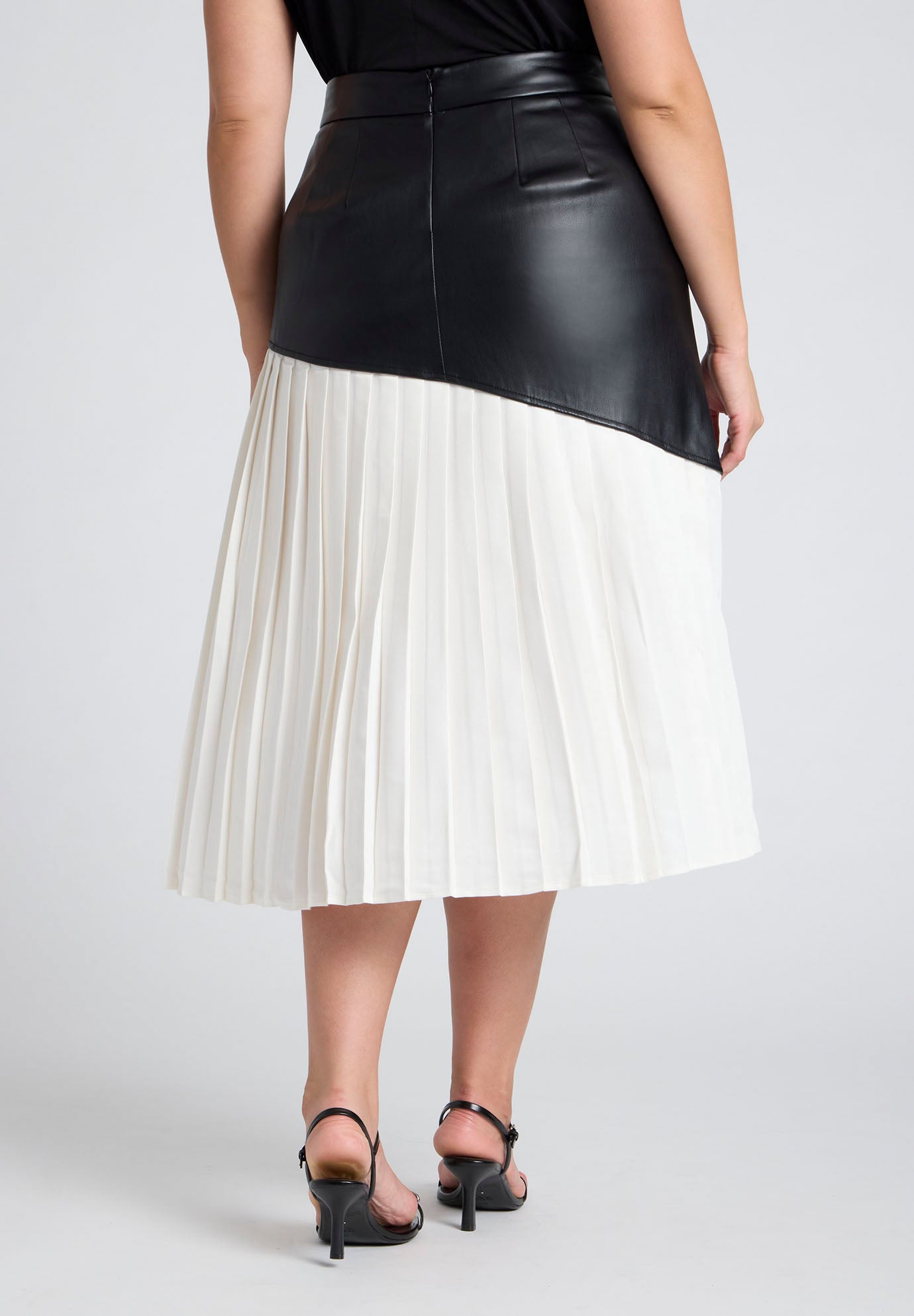 Mixed Media Pleated Skirt image number 2