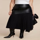 Mixed Media Pleated Skirt image number null