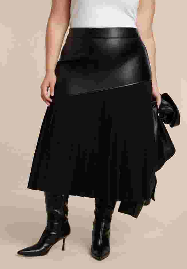 Mixed Media Pleated Skirt image number 1