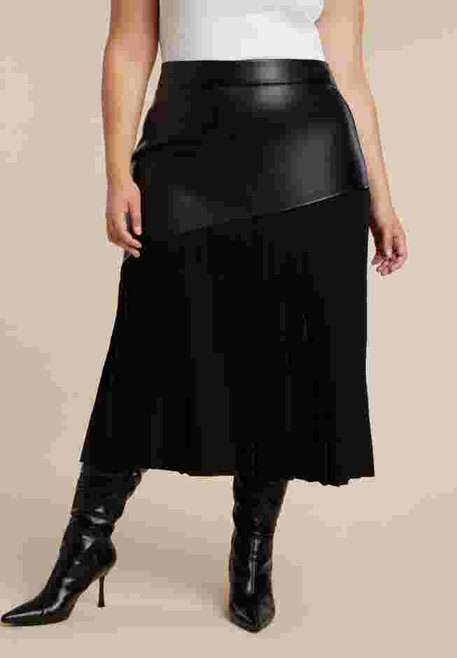 Mixed Media Pleated Skirt image number 2