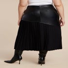 Mixed Media Pleated Skirt image number null