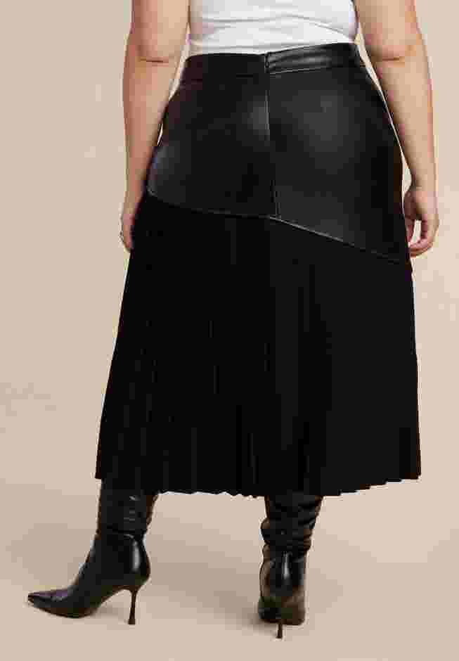 Mixed Media Pleated Skirt image number 3