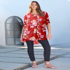 Plus Size Pintuck Tunic Blouse &ndash; Y-Neck & Roll-Tab Sleeves image number 0