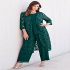 Plus Size 3-Piece Allover Lace Duster Pant Set – Formal Wear image number null