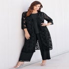 Plus Size 3-Piece Allover Lace Duster Pant Set &ndash; Formal Wear image number null