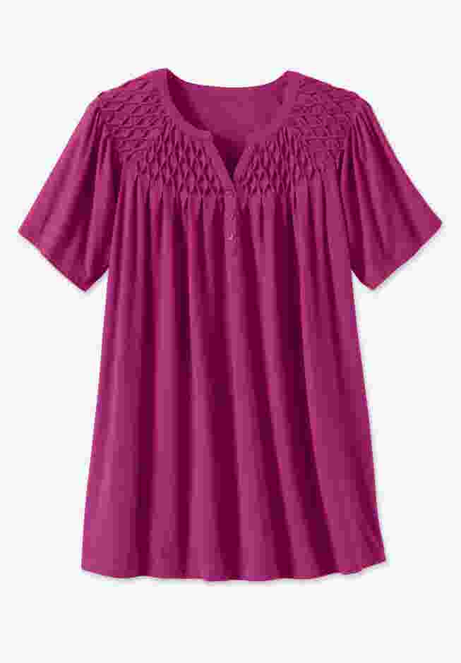Smocked Split Neck Tunic image number 4