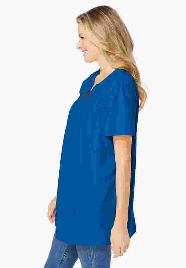 Smocked Split Neck Tunic image number 2