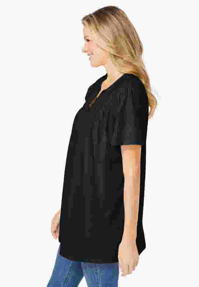 Smocked Split Neck Tunic image number 2