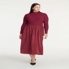 Mockneck Twofer Midi Dress image number null