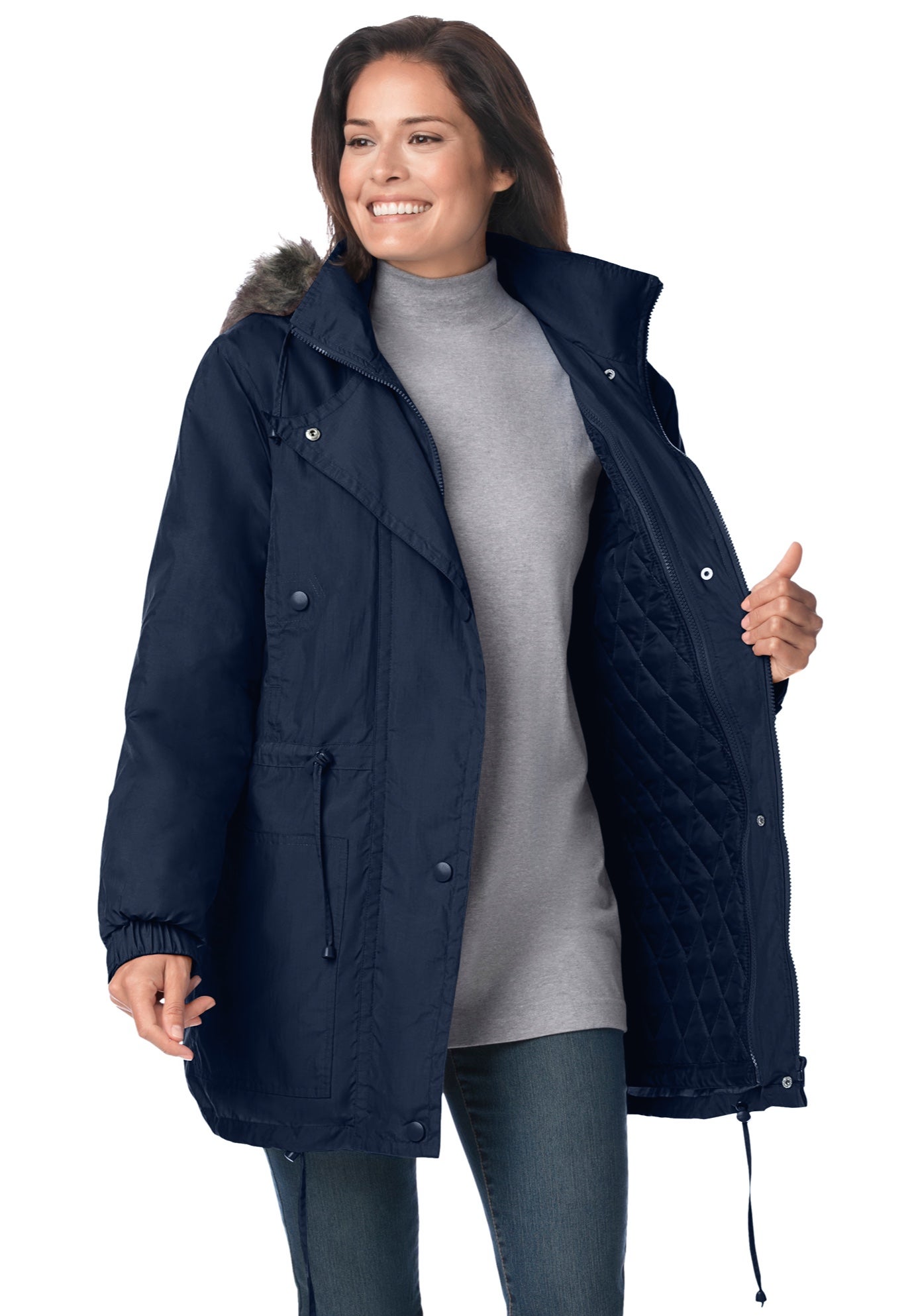 Quilt-Lined Taslon&reg; Anorak image number 1