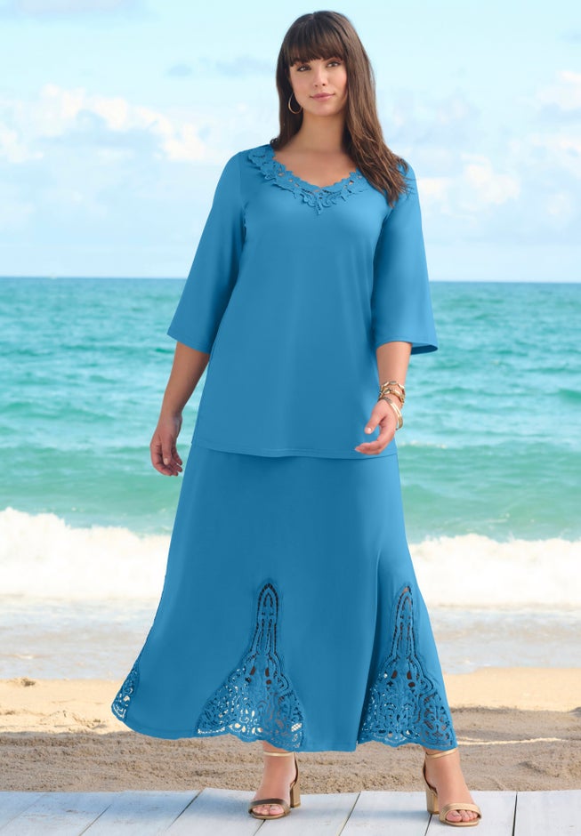 Ultrasmooth&reg; Fabric Lace Maxi Skirt image number 2